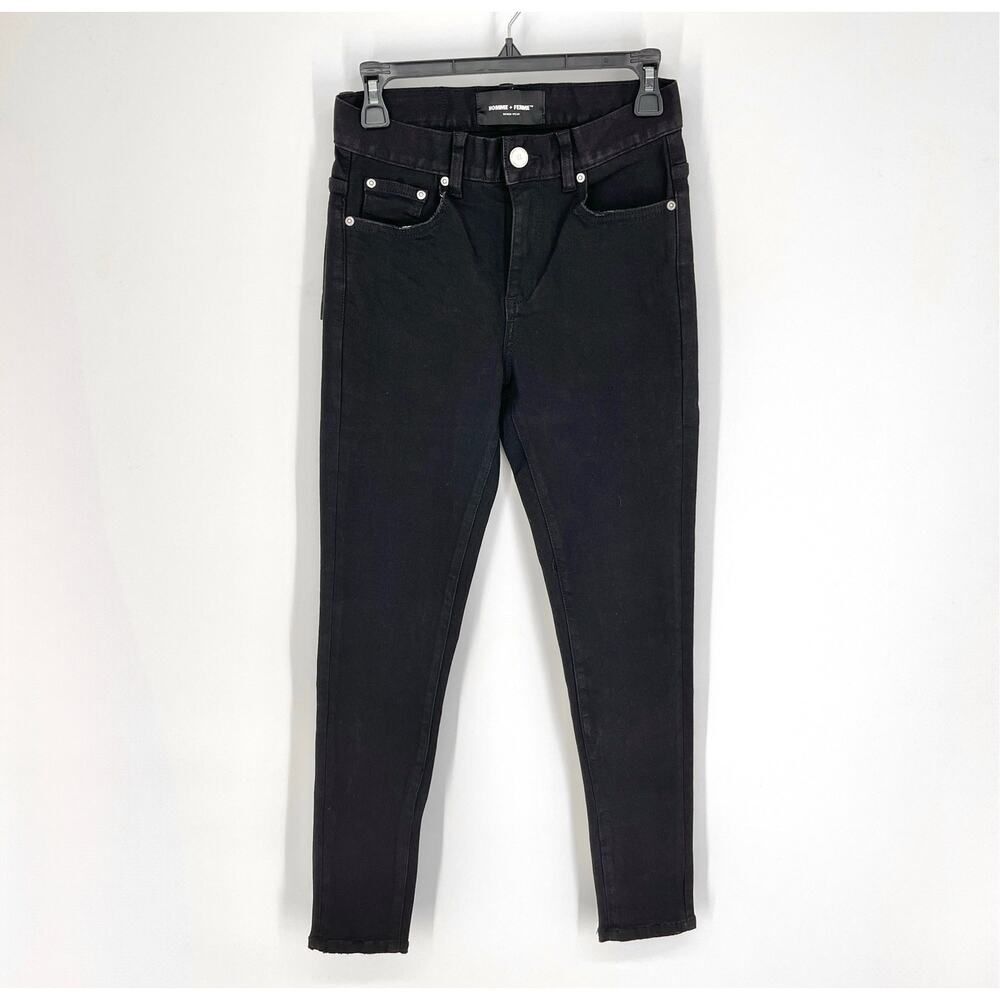 Homme + Femme NEW Stretch Jeans Womens Sz 26 Black Skinny Leg Cotton Blend